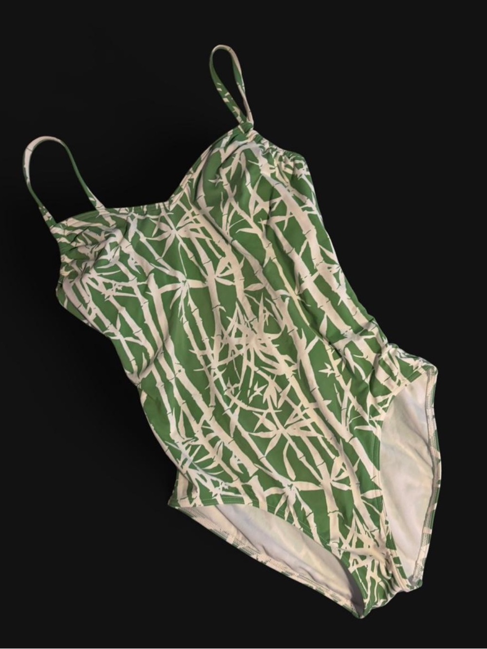 Michael Kors Green and White Bamboo Patterned One-Piece Swimsuit 12